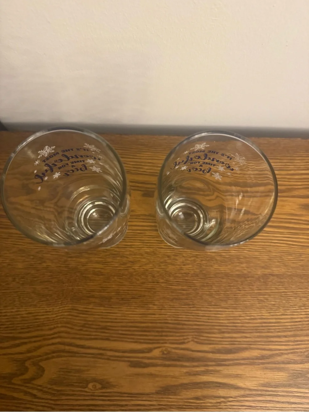 SET OF 2 Cristar Holiday Pilsner Glasses 
